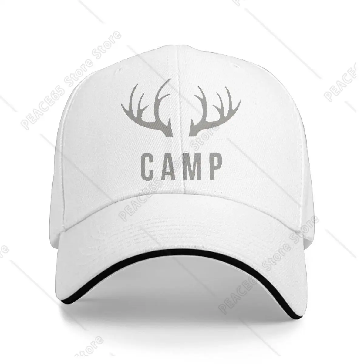 Pure Color Dad Hats Camp Deer  Camping Vibes Men'S Hat Sun Visor Baseball Caps Camper Camping Peaked Cap