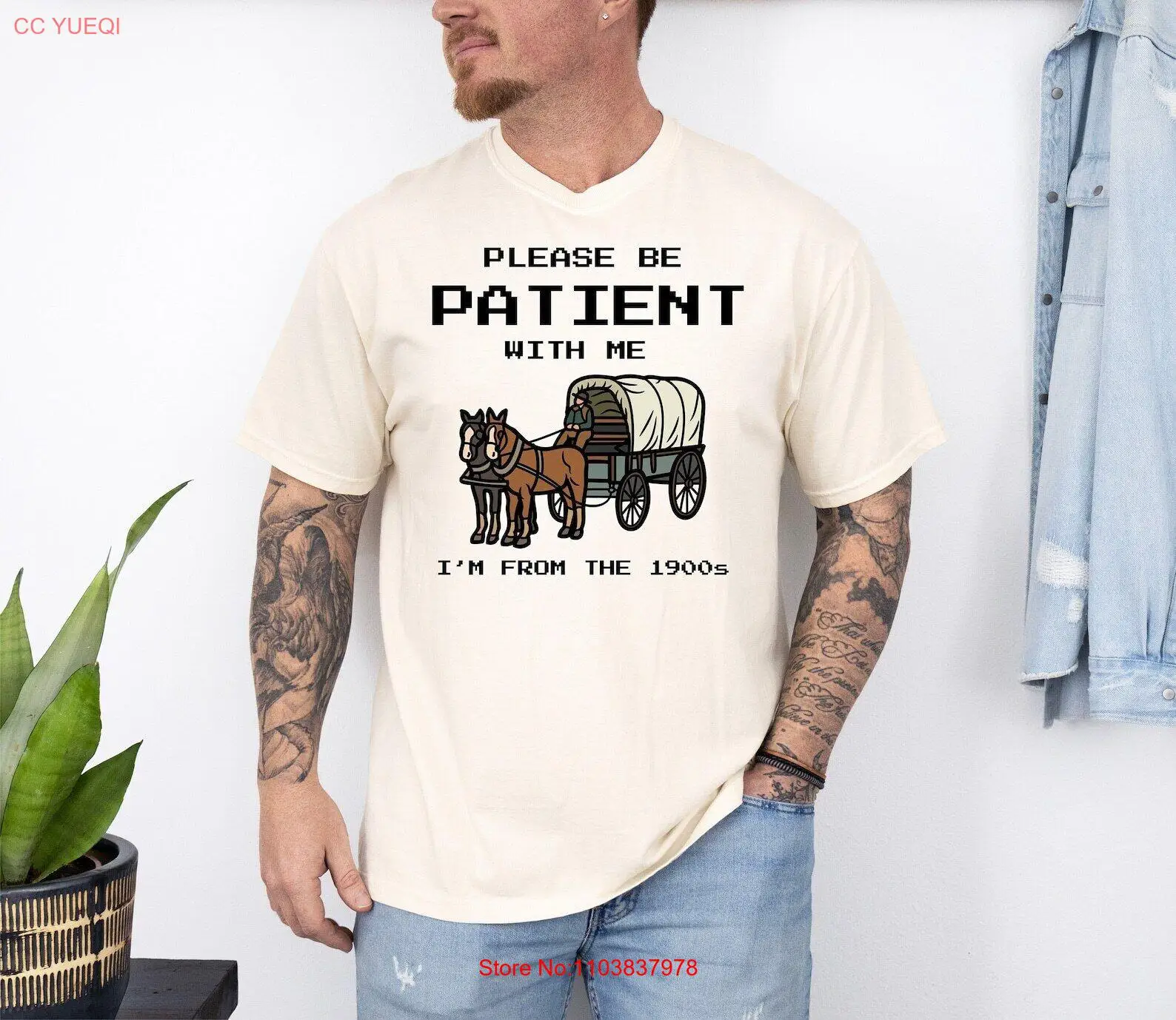 Пожалуйста, проявите терпение со мной. Я из футболки в стиле унисекс 1920-х годов.