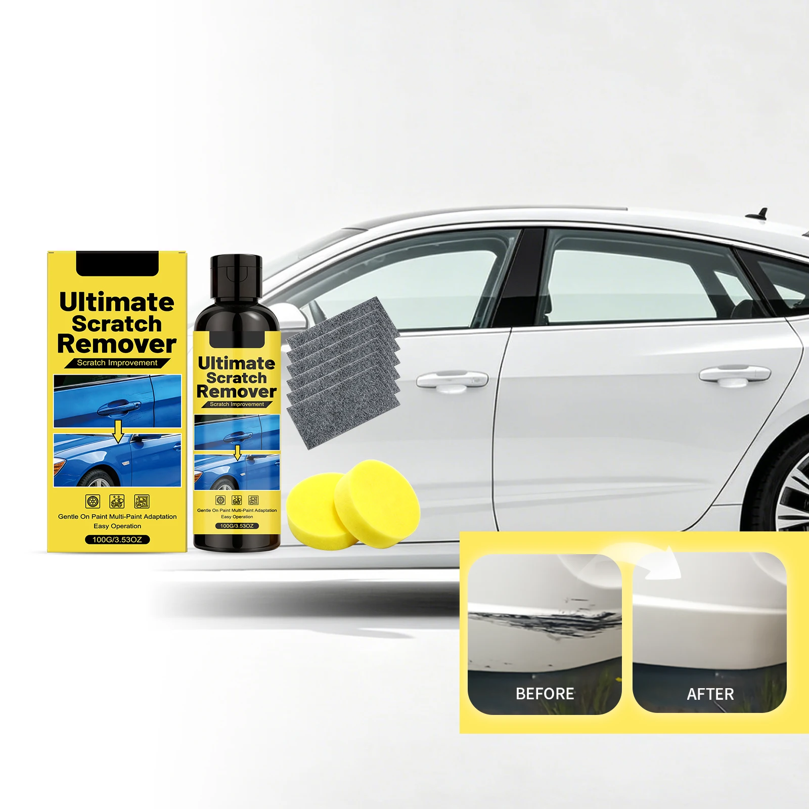 Scratch Remover Kit Car Paint Scratch Remover Efficient Eliminate Swirls & Water Spots Paint Surface Restoration Polishing Paste