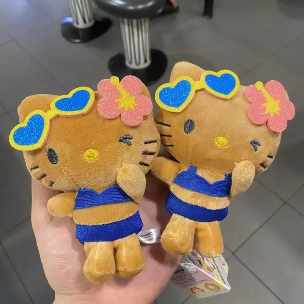 

Kawaii Sanrio Hello Kitty плюшевый кулон темно-синий Гавайский брелок-бикини мультяшный рюкзак украшения аксессуары подарок на день рождения