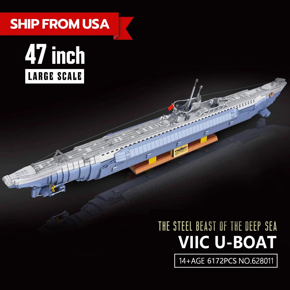 

[НАЛИЧИЕ НА СКЛАДЕ] Набор строительных блоков для сборки модели подводной лодки U552, наборы для сборки кораблей, 6172 детали