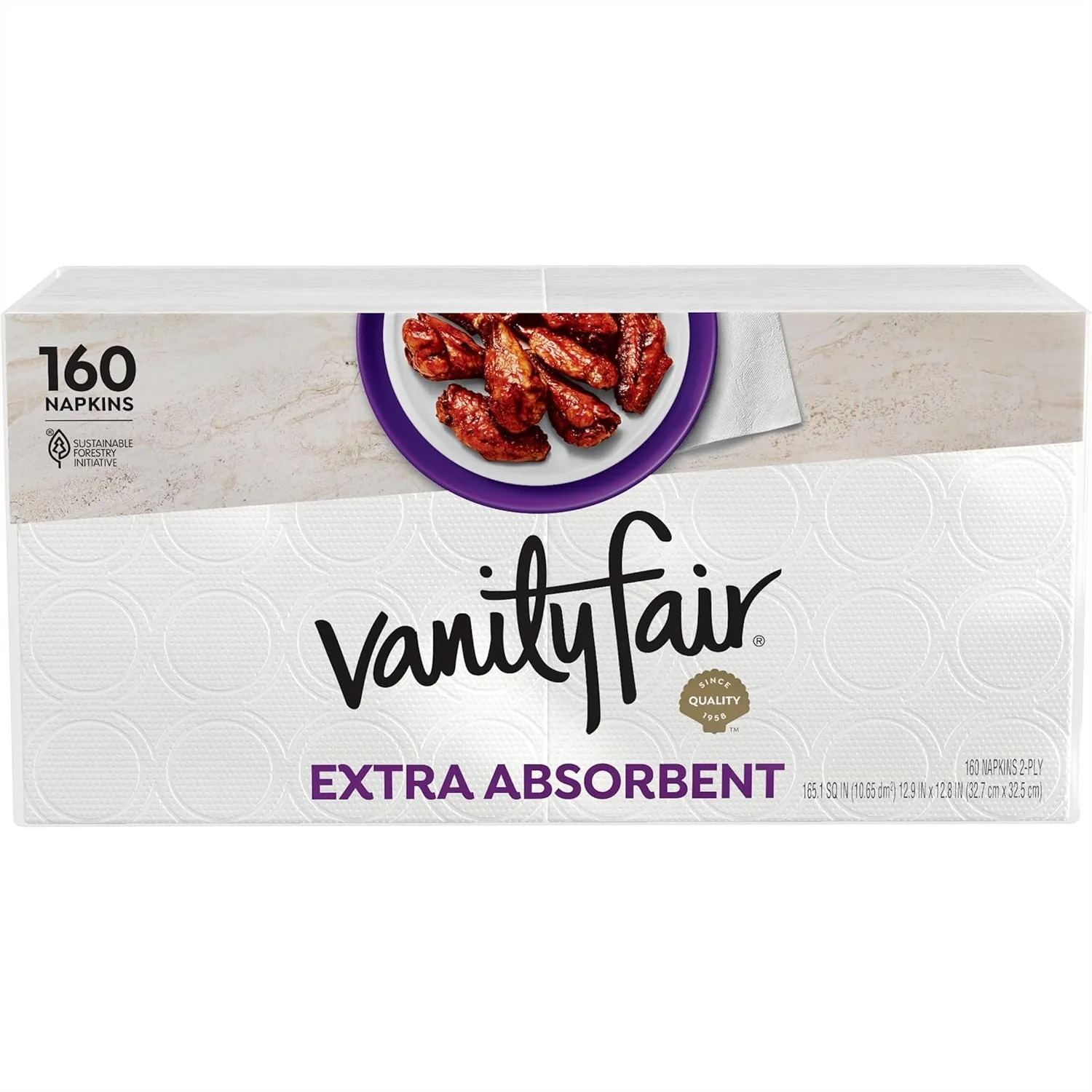 

Extra Absorbent Paper Napkins 160 Count Disposable Soft Strong for Messy Meals Everyday Use
