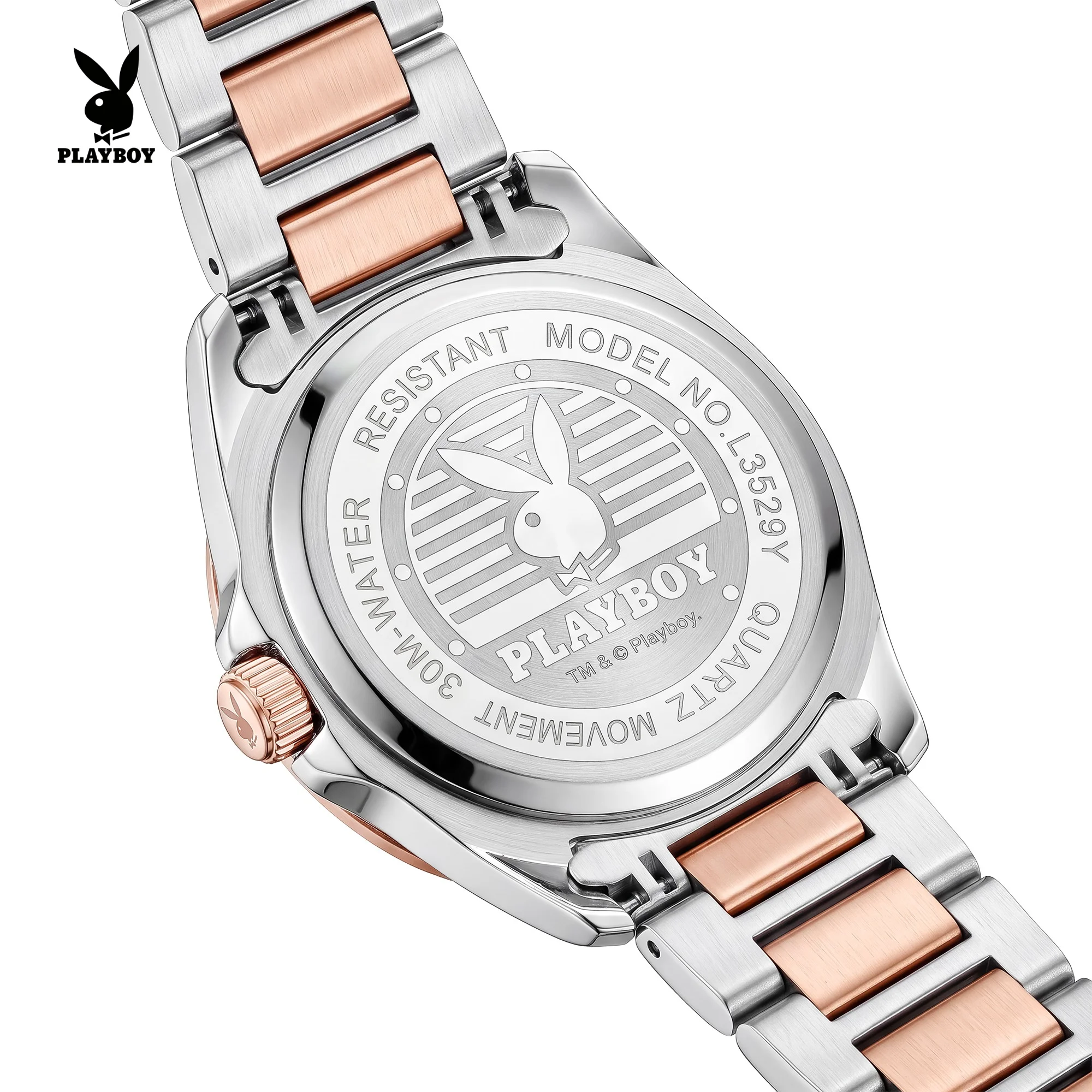 PLAYBOY Women's Quartz Watches High-end Luxury Diamond Bezel Brand Original  Waterproof Luminous Elegant Ladies Wrist Watch Gift