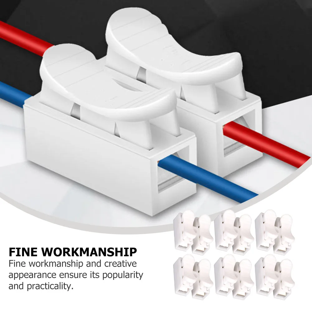 

100 Pcs Wire Connector Terminal Block Copper Push type Connectors 2P 0.2 to 2.5 mm² Electrical Equipment