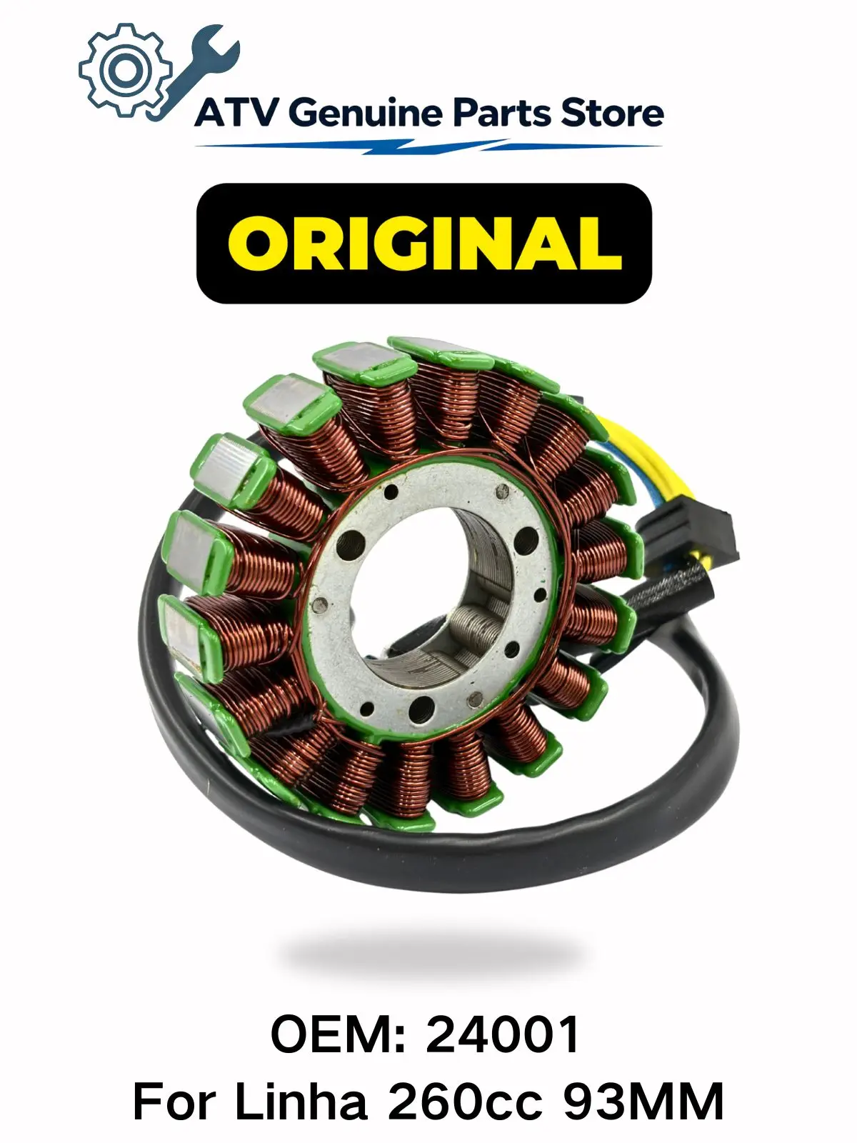 Original Magnetic Motor Magneto Stator Fit For LINHAI 260cc 93mm Quad 4x4 UTV ATV QUAD GO KART 24001 93mm