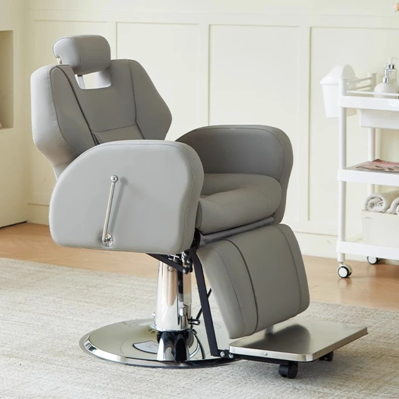 

Современные роскошные парикмахерские стулья, регулируемые поворотные подлокотники из искусственной кожи, парикмахерские стулья, складная спинка, мебель для салона, Stoelen Lslfy