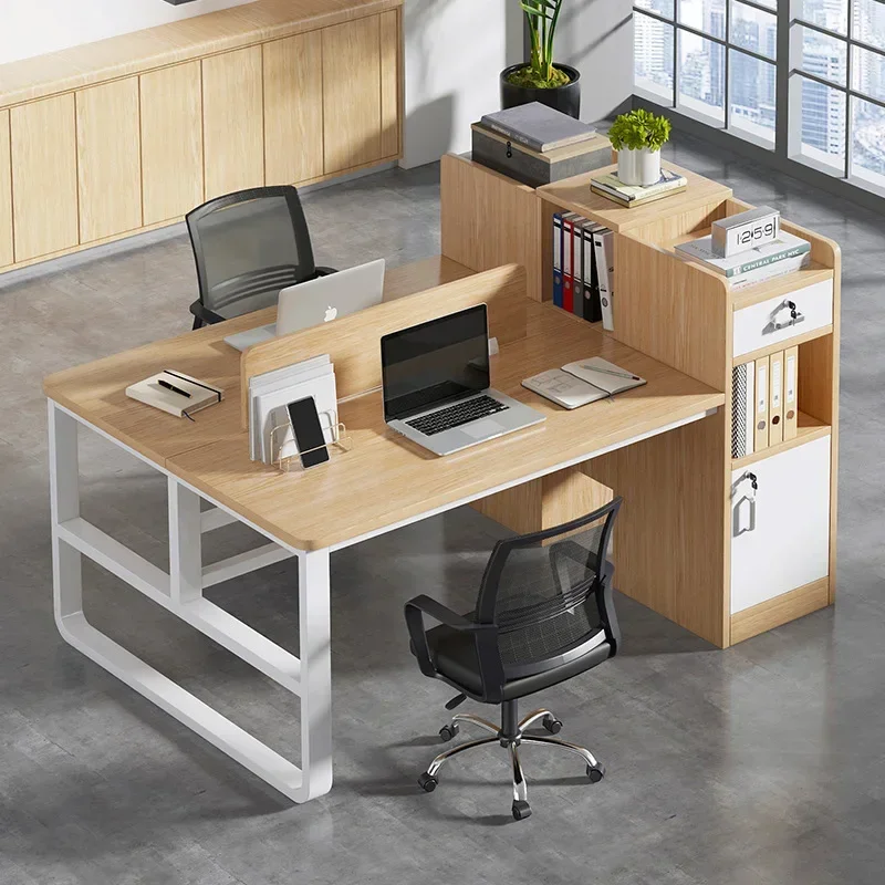 Computer Desk Office Corner Table With Storage Cabinet Desk Multi Display Brackets Adjustable Office Desk Escritorio Furniture