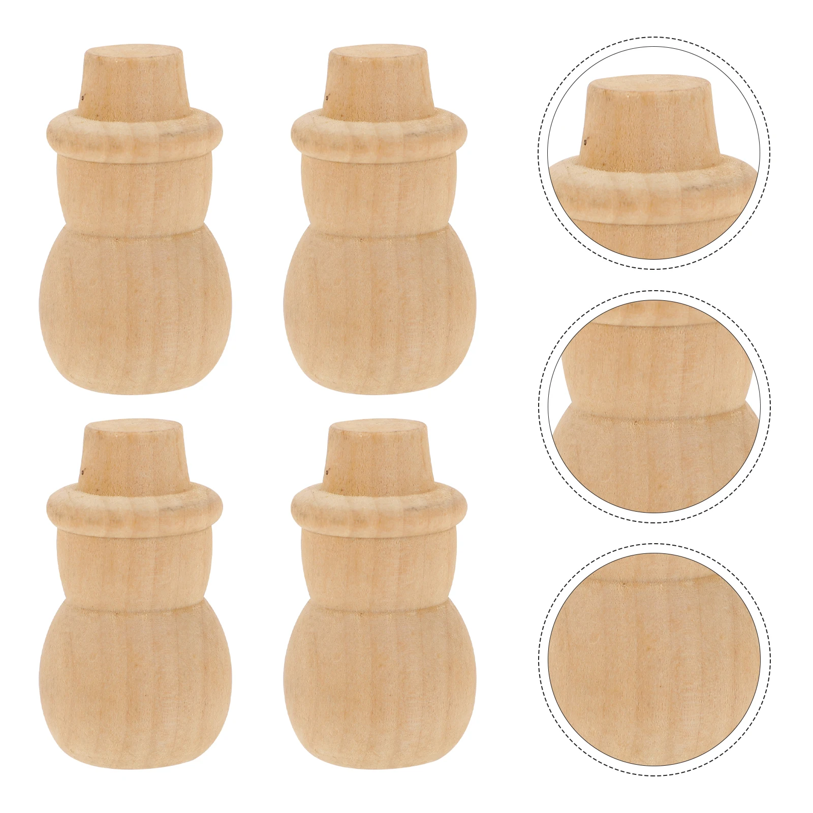 

10 Pcs Snowman Ornaments Diy Kit Christmas Natural for Adorn Wood Wooden Figurines Child Xmas