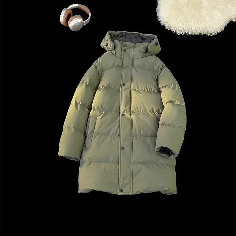 Plus size 8xl parkas de comprimento médio para homens all-match moda tendência jaqueta casacos inverno engrossar roupas masculinas quentes casuais com capuz