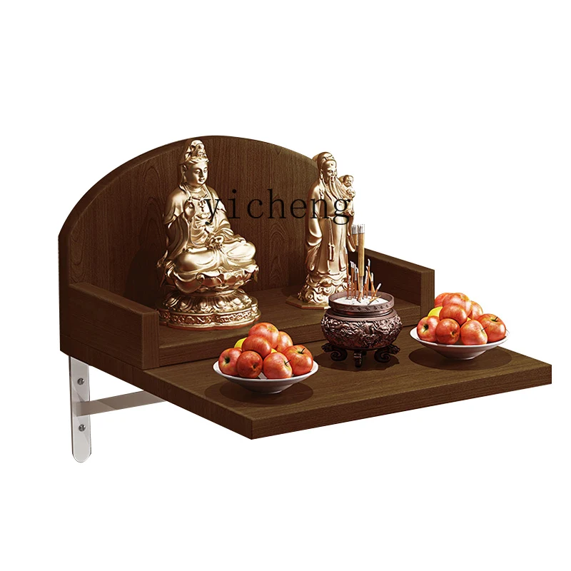 

Shrine Buddha Wall Hanging Worship Table Solid Wood Modern Wall-Mounted Wall Cupboard