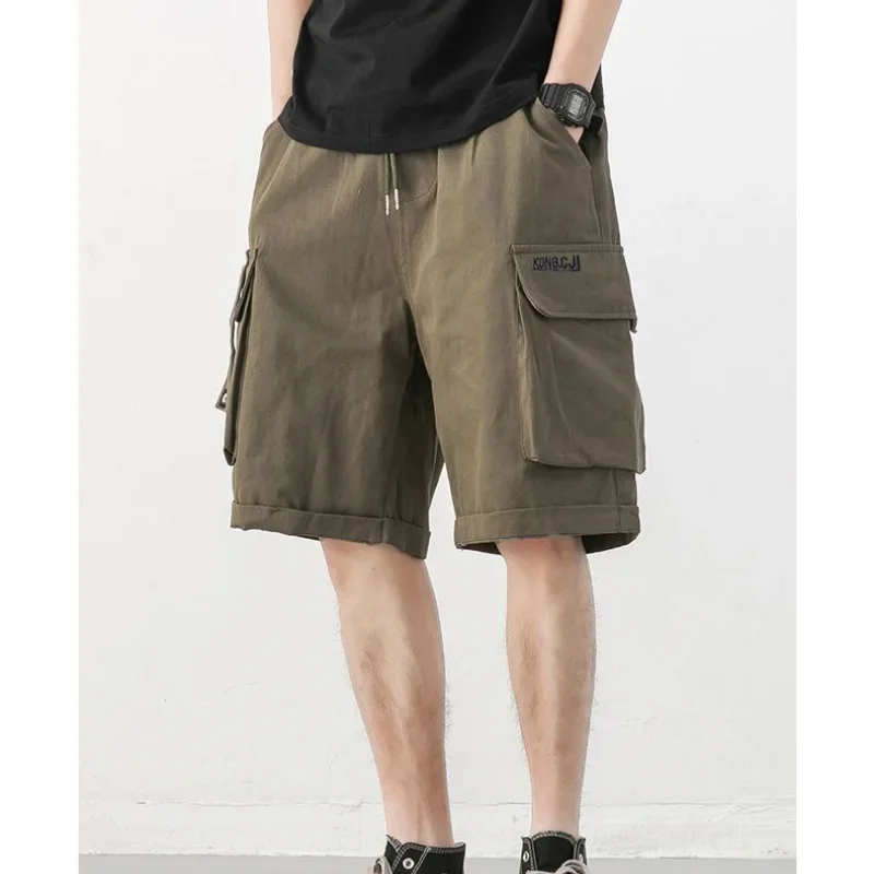 

Summer Casual Men's Cargo Shorts Thin Sports Mid-pants Loose Black Shorts Men Outdoor Short Pants Male Sports Shorts Bottom 4XL