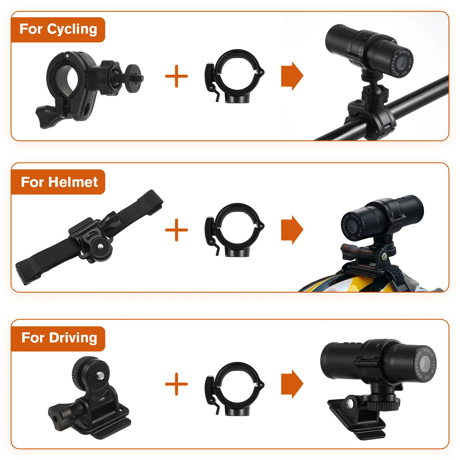 Waterproof Dv Camera Hd Real-Time -Shake Wide Angle Action Cam For Bike Motorcycle Skiing Surfing Outdoor Sports