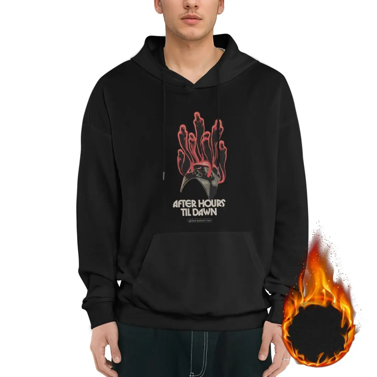 Men's Women's THE WEEKND After Hours Till Dawn Fleece-Lined Hoodies Loose Fit Long Sleeve Sweatshirts