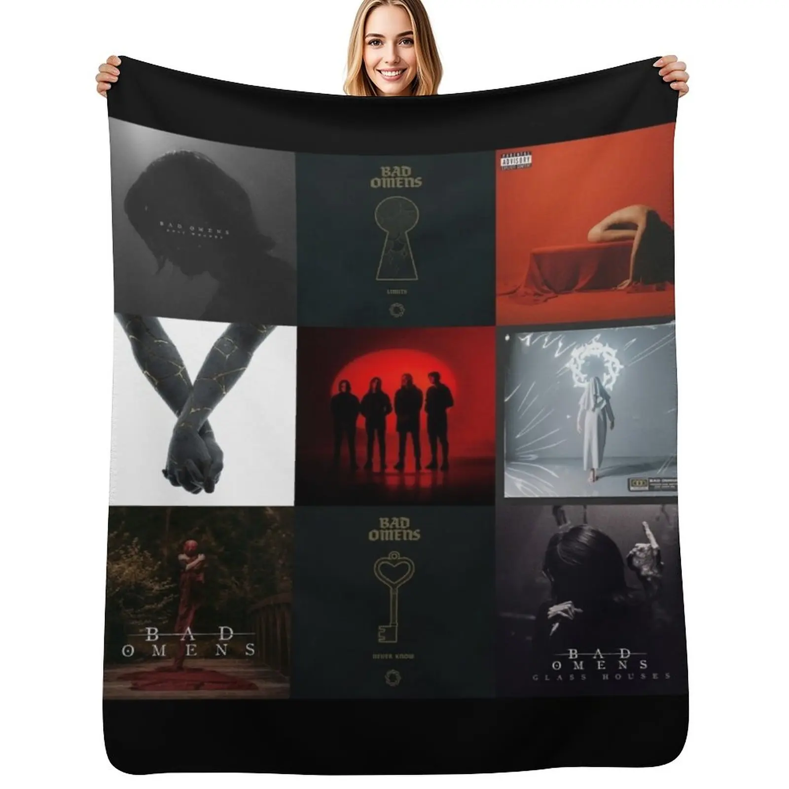 

Bad Omens all albums, popular singles and members Throw Blanket Summer for sofa Custom Blanket