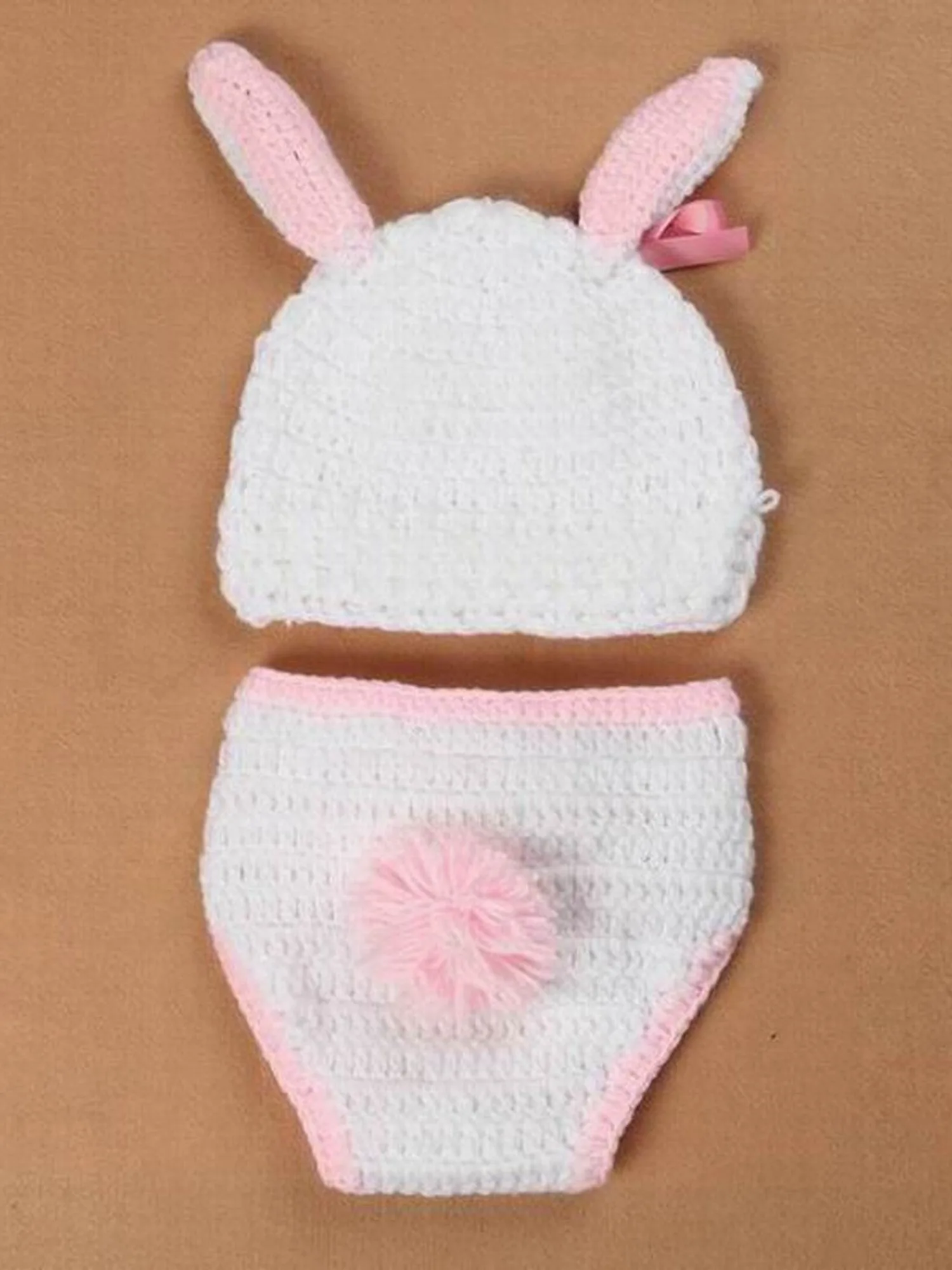 أرنب لطيف الأذن والذيل متماسكة قبعة والملابس الداخلية للأطفال الذكور ، السراويل حديثي الولادة ، التصوير الدعائم ، ملابس مريحة ، ملابس المؤخرة