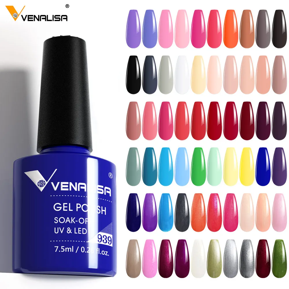 VENALISA 7.5ml Nail Gel Polish Semi Permanent Gellack Nail Art Salon 60 Color Glitter CANNI Soak off Organic UV LED Nail Gel