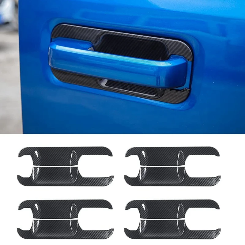 

8Pcs Exterior Door Handle Bowl Trim Cover Decor For Ford F-150 F150 2015-2019 Carbon Fiber Grain