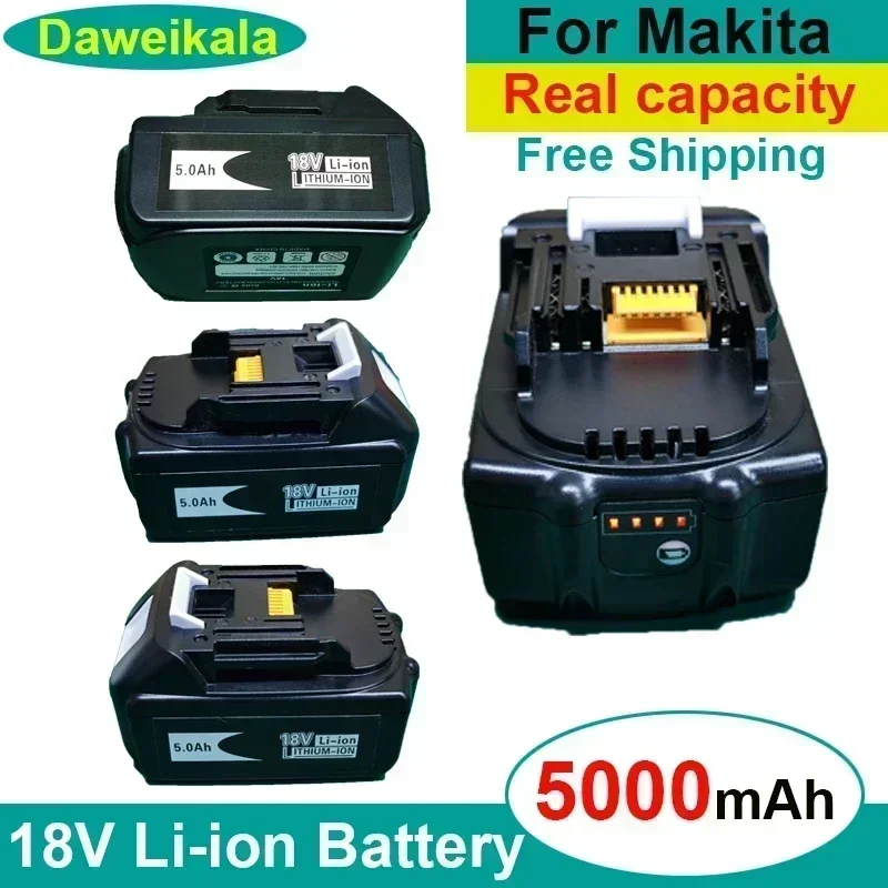 

Original Rechargeable Battery 18V 5000mAh Li-ion battery 5.0Ah for Makita 18650BL1860 BL1850BL1840 BL1830 BL1860B+4ACharger