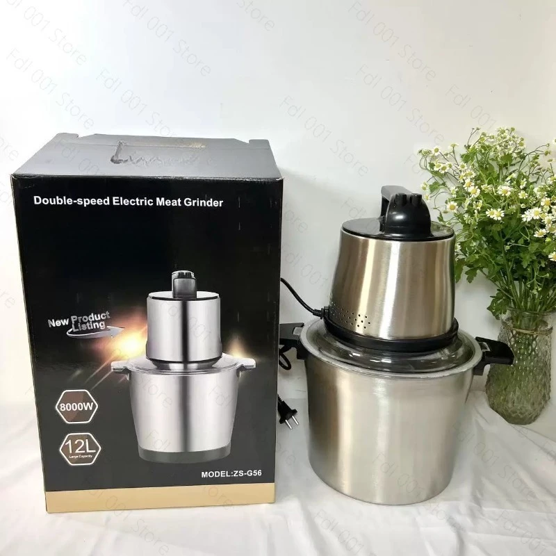 EU UK Plug Large Capacity 12L Metal Fufu Machine Household Kitchen Food Mixer Vegetable Foufou Fruit Blender Mixing Tool