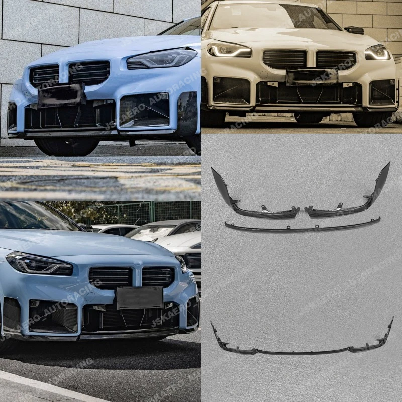 

For BMW 2Series G87 M2 Coupe 23-24 Dry Carbon Front Bumper Lip Splitter car Bodykits 3pcs