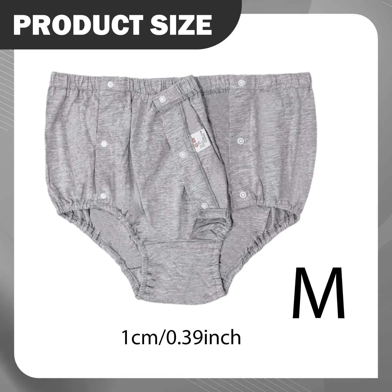 

2x Adaptive Underwears Incontinence Underpants Clothing Button Closure Panties for Daily