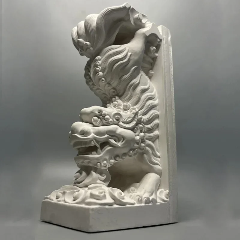 

Chinese style stone lion unicorn retro bookends office study book back desktop book storage home decoration ornaments