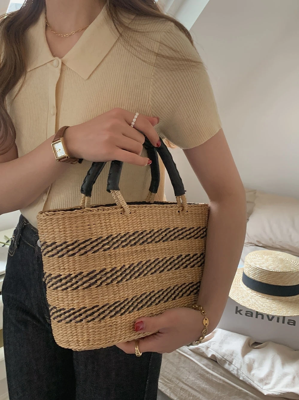 Straw Bags for Women 2022 Summer Hand-Woven Rattan Bag Handmade Woven Purse Wicker Beach Bag Bohemia Bali Handbag bolsos mimbre