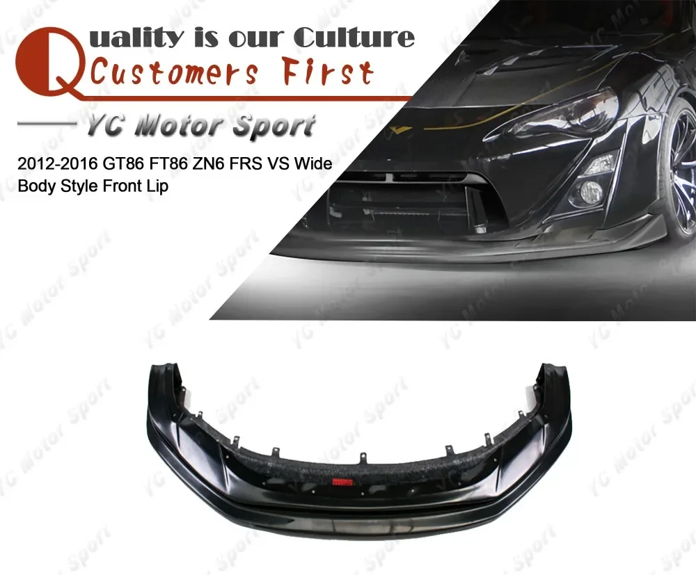 FRP Fiber Glass VS Wide Body Style Front Lip Fit For 2012-2016 GT86 FT86 ZN6 FRS Front Bumper Lower Splitter Lip