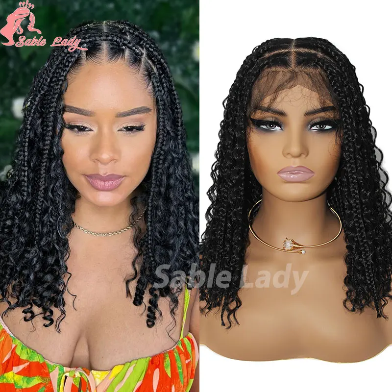 Synthetic Box Braided Wig Full Lace Front Wig Butterfly Locs Braided Wigs Dreadlock Wig 12