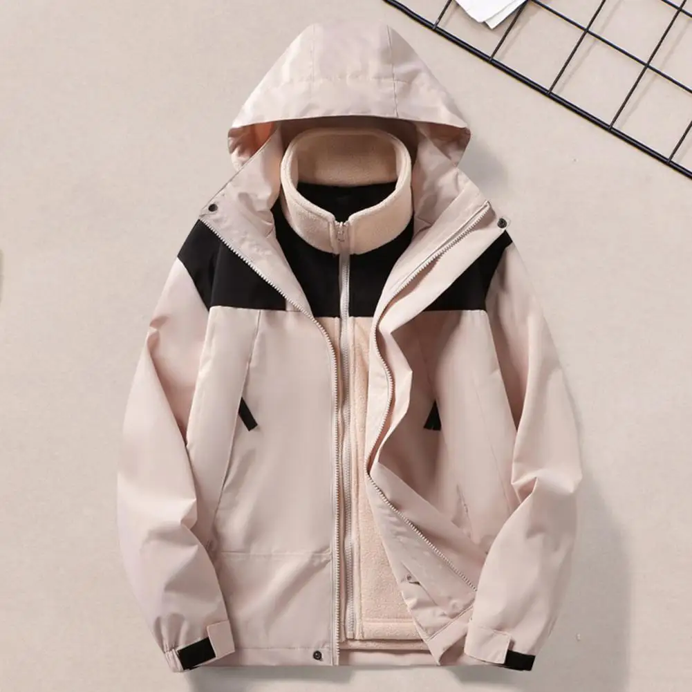 Sporty Style Trench Coat Stylish Trench Coat Set with Detachable Hood Adjustable Cuffs Outdoor Jacket Liner with for Trench