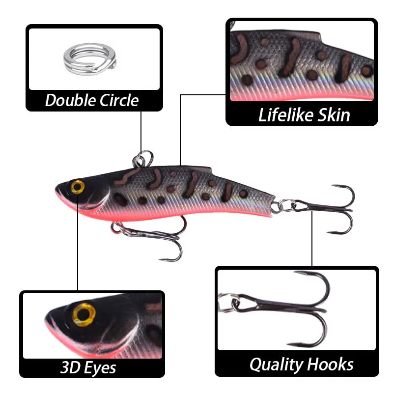 VIB Señuelo hielo 7 cm 16g – Pluma giratoria y jig buceo - imagen 2