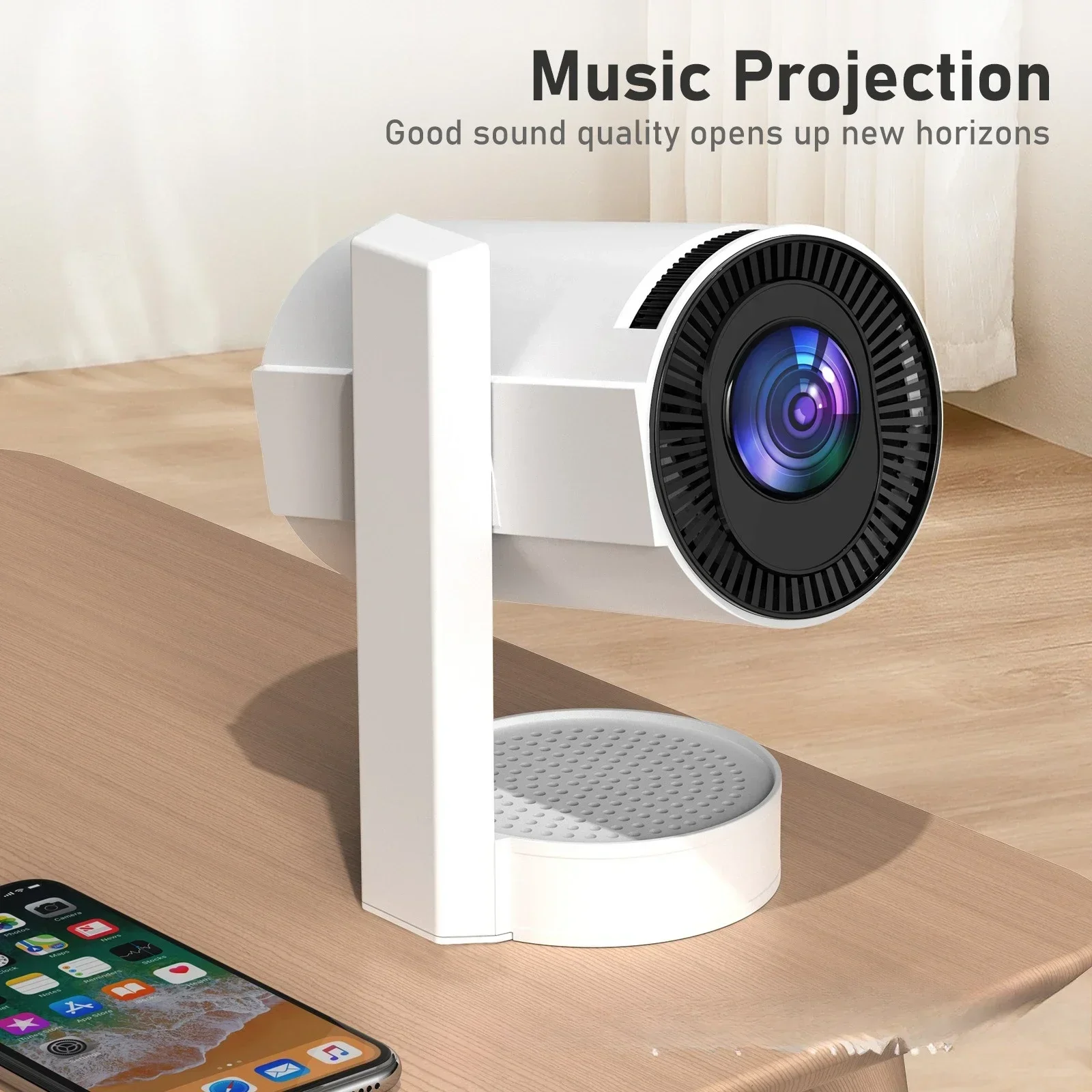 Retractable stand with stereo 4K Android 13 5G Bluetooth Portable Home Mini Projector