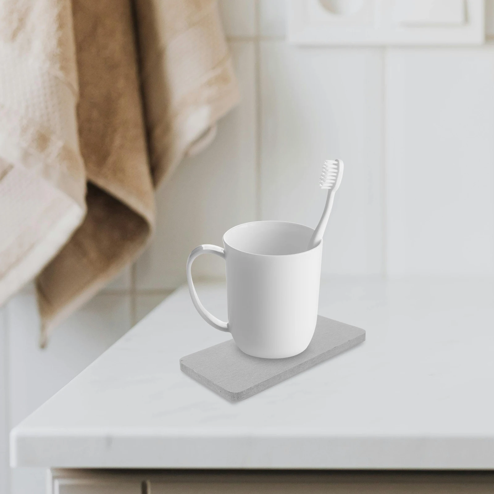 

2pcs Tooth Cup Holder Diatomite Mat Adsorbent Coaster Nonslip Pad For Bathroom Home Use Instant Dry Sink Organizer Multipurpose
