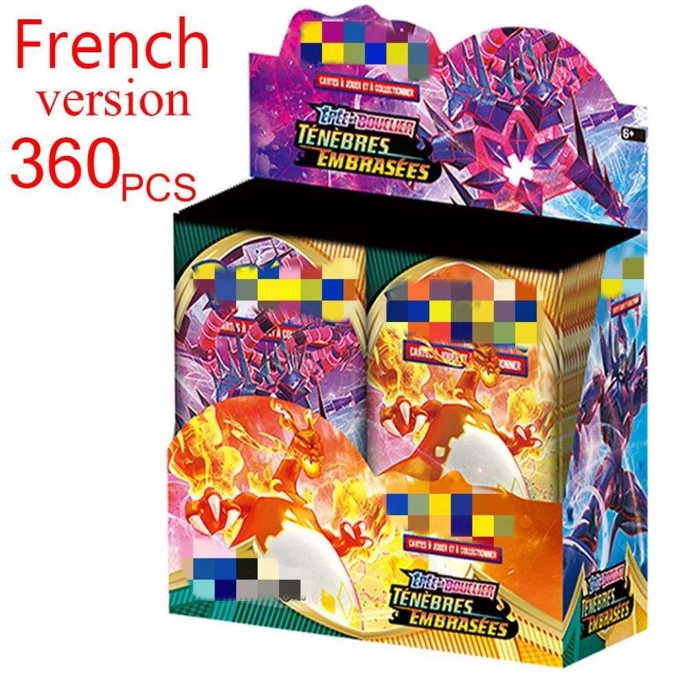 360pcs/Box Pokemon Card Shining Fates Style French Booster Battle Carte Trading Card Anime Game Collection Card Holiday Gift
