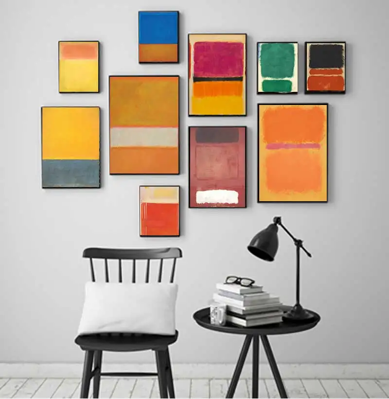 Famous Mark Rothko Colorful Abstract Artwork Poster Canvas Painting Modern Wall Art For Gallery Living Room Home Decoration