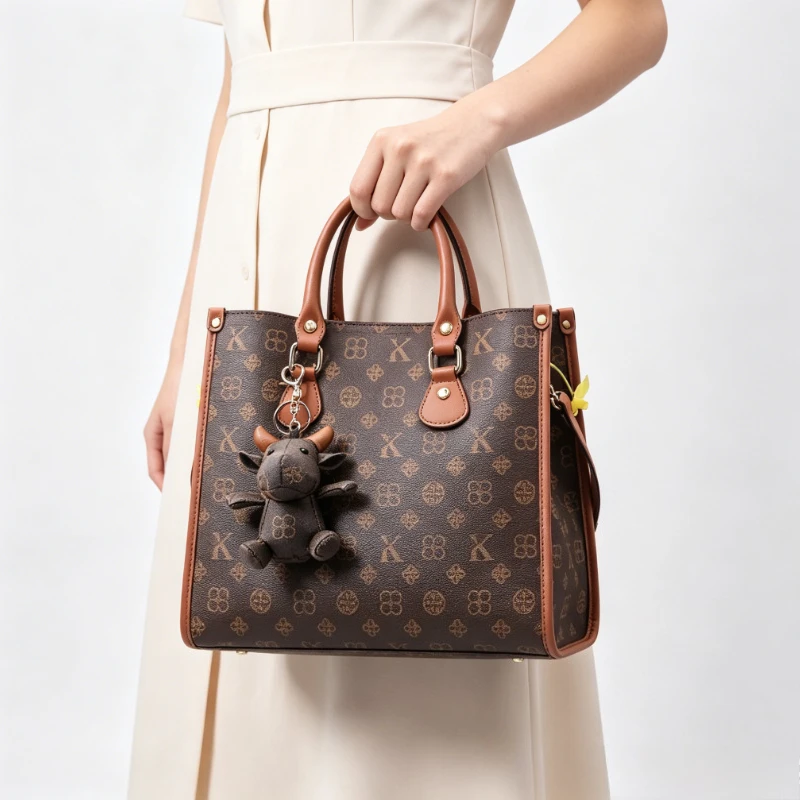 

Elegant Premium Leather Tote Bag For Ladies - Classic Messenger Bag By Famous Designer Luxury Brand