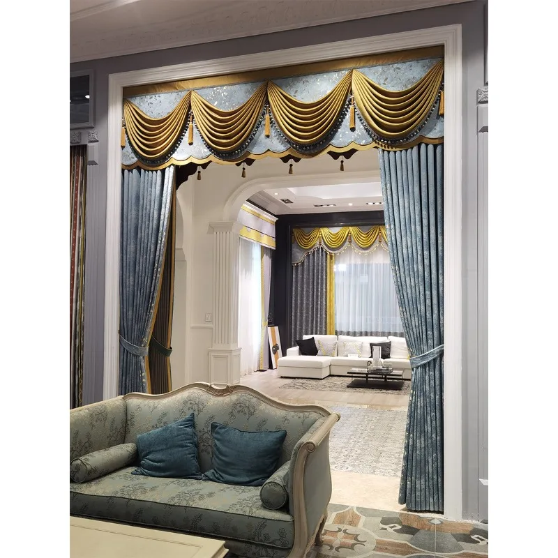 European curtain living room luxury atmosphere villa American bedroom French luxury Chinese finished product light luxury new Ch