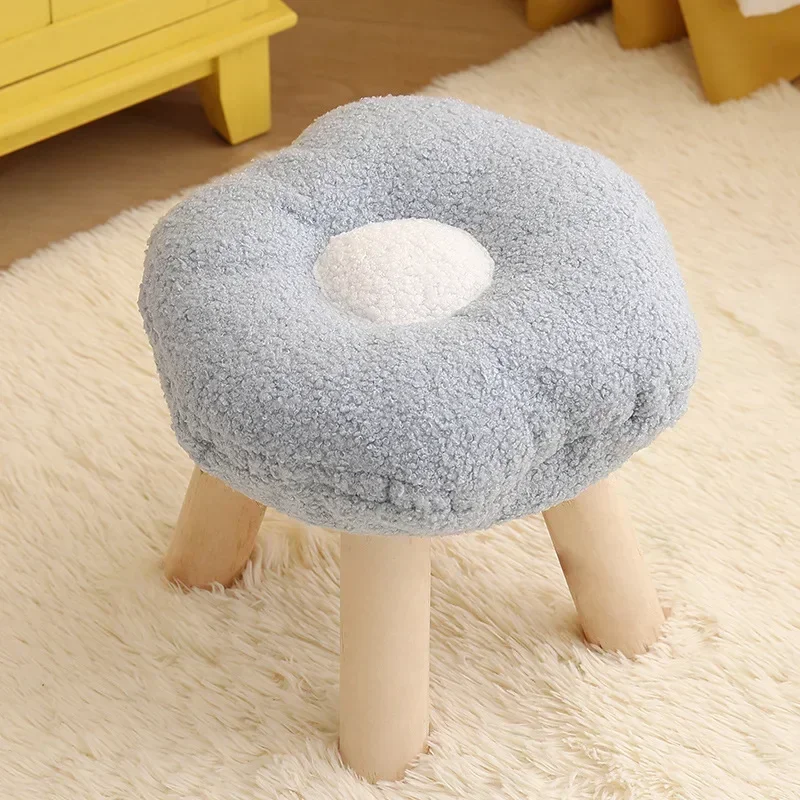 

Small Round Stool Ottoman Colorful Small Endurable Hallway Shoes Changing Stool Wood Round Bench Home Decoration