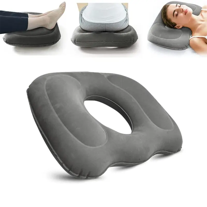 Inflatable Donut Hemorrhoid Seat Cushion Pad Massage Pillow Chair Car Seat Office Wheelchair Cushion Pain Relief Buttock Cushion