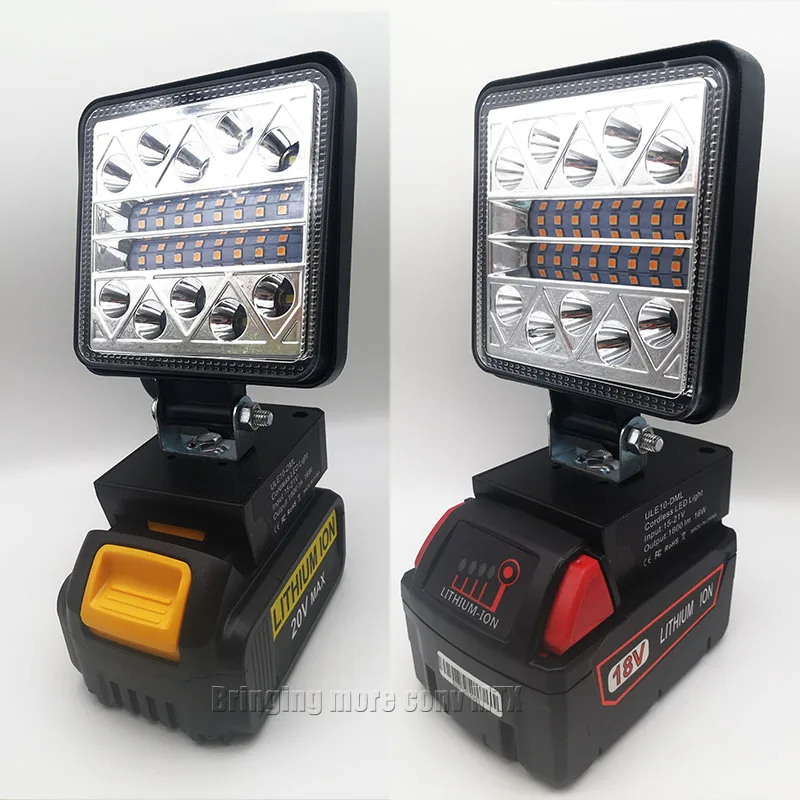 สำหรับ Dewalt เครื่องมือในร่มและกลางแจ้ง Led Light Work Light สำหรับ DEWALT 18V แบตเตอรี่โทรศัพท์ DCB201 DCB200สำหรับ milwaukee N18