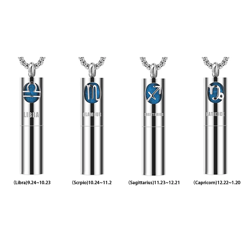 اثني عشر كوكبة الروائح الناشر الضروري النفط قلادة قلادة الفولاذ المقاوم للصدأ جديد الروائح قلادة المتخصصة المعلقات #6