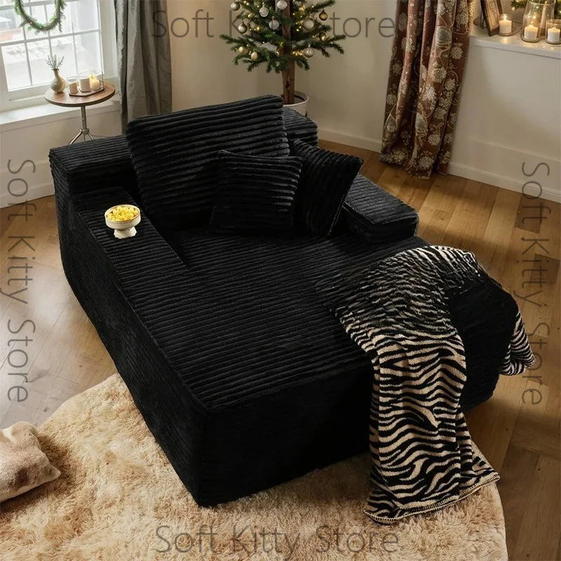 Vacuum compression sofa tofu block retro corduroy fabric pure sponge without skeleton