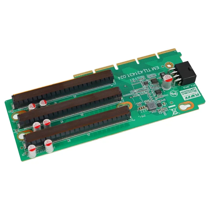 Industrial grade 3 slot PCIe Adapter Card Motherboard Dual Fans for SAS for SATA for PCIe 4 for ATX Server 64 128 GB