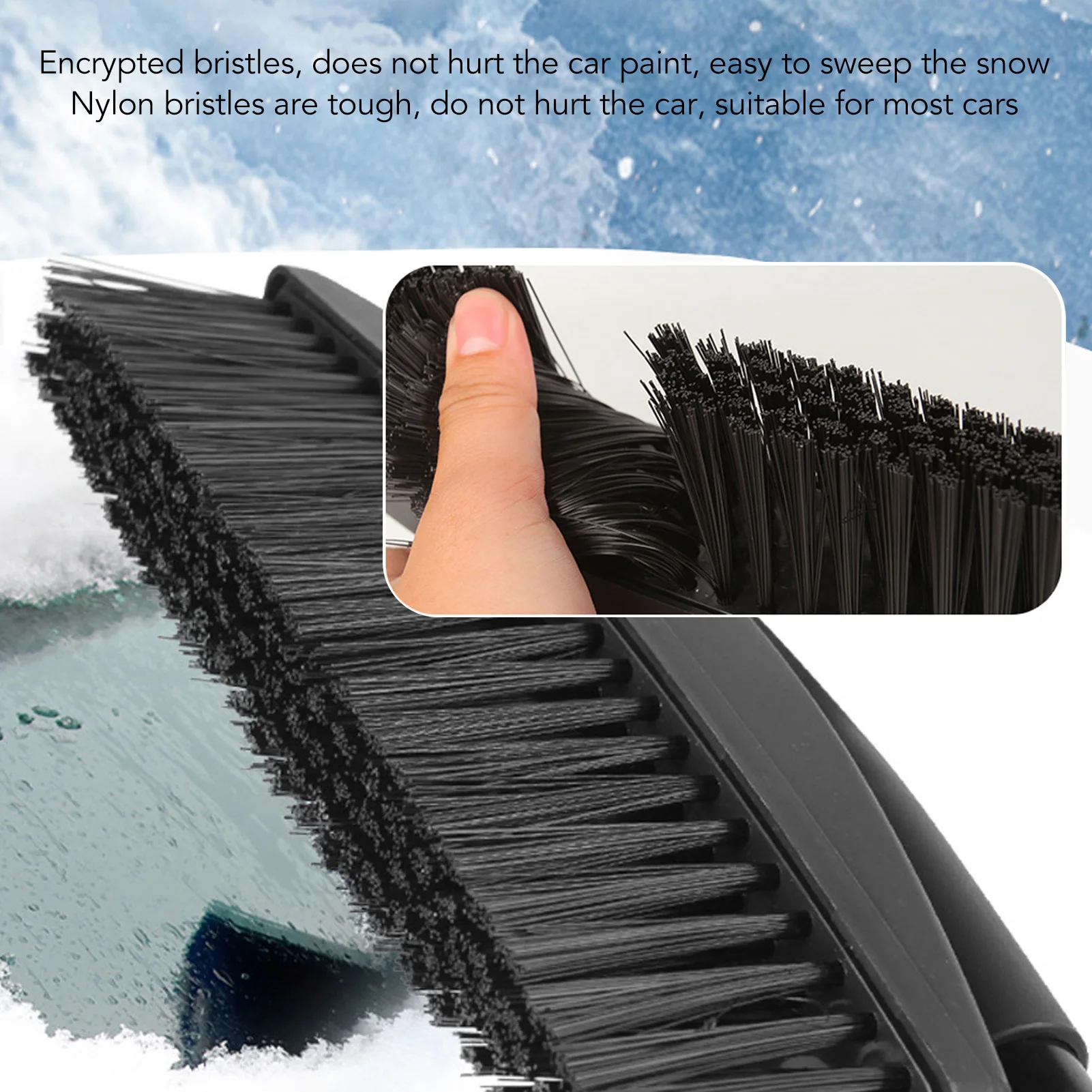 Extendable Car Snow Shovel Lightweight Detachable Car Snow Shovel ABS Stainless Steel Efficient for Emergency Situation