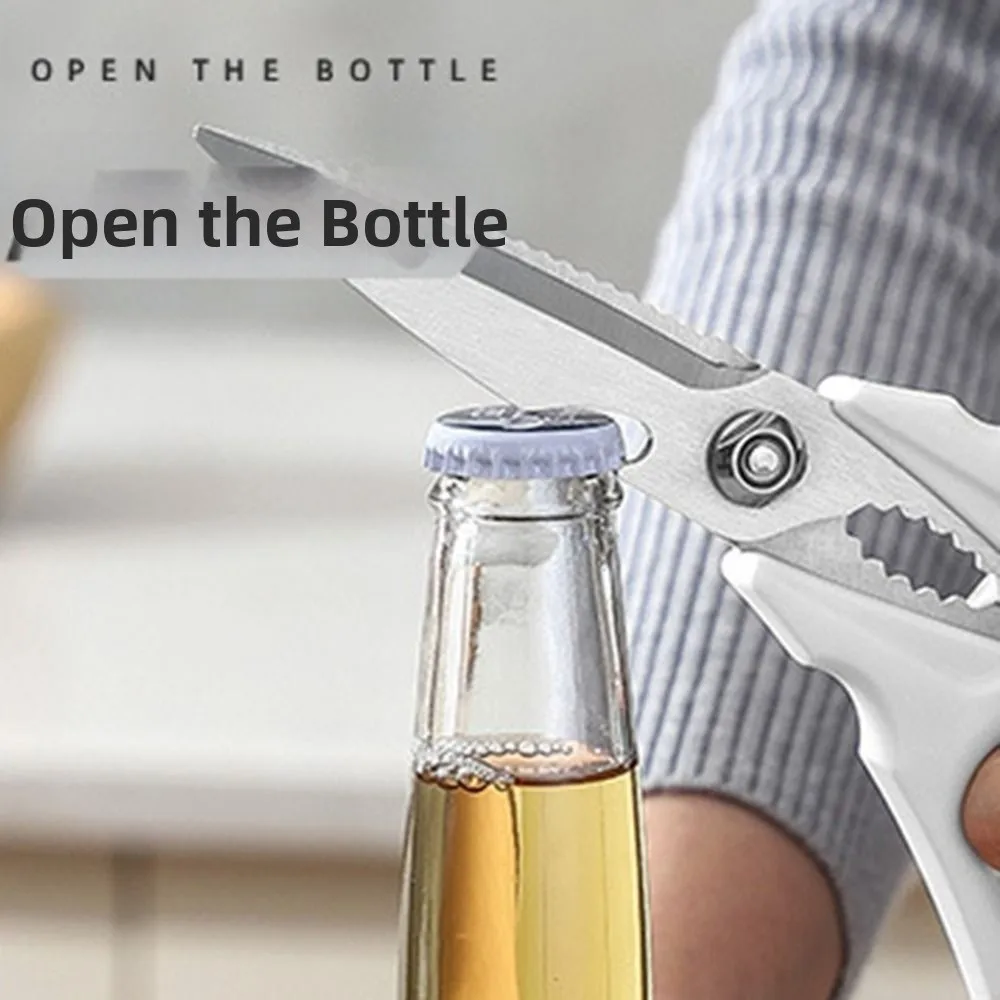 

Stainless Steel Kitchen Scissors Heavy Duty Sharp Utility Scissors Crack Nuts Scale Fish Chicken Bone Scissors Home Cooking