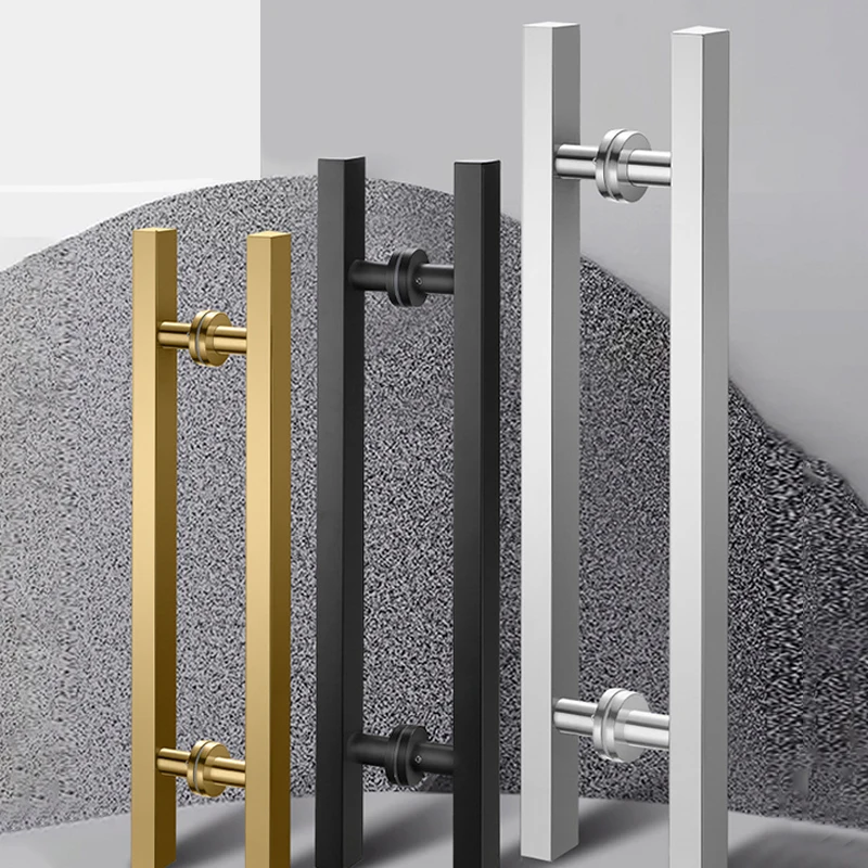 Imagem -05 - Punho de Vidro Tubular Quadrado de Que Move Portas Ferragem Grande Tamanho Interior Maçaneta da Porta para Acessórios para Casa Ferragem Aço Inoxidável