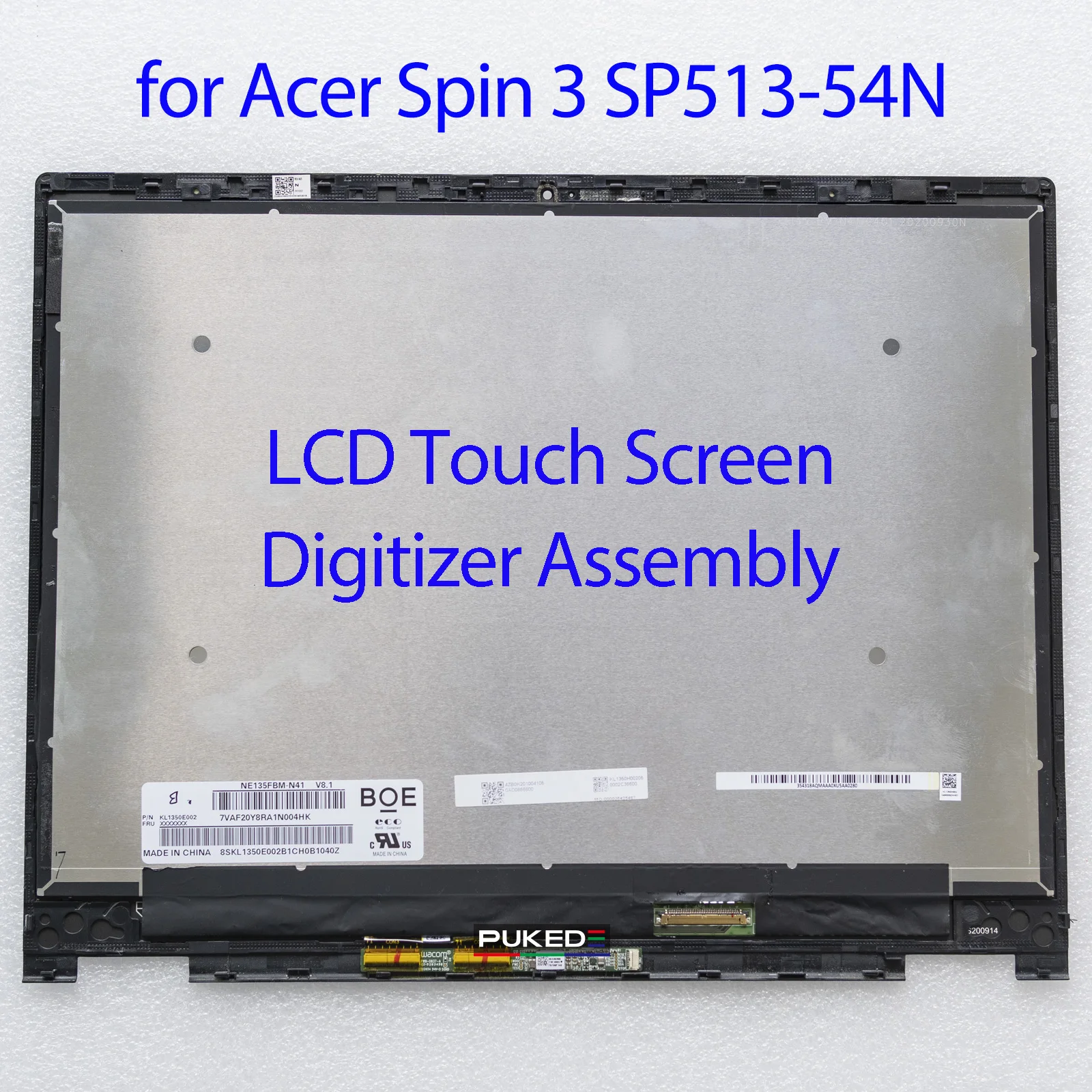 

13.5''inch LCD Touch Screen Digitizer Assembly for Acer Spin 3 SP513-54N IPS Display Panel Replacement 2256x1504 NE135FBM-N41