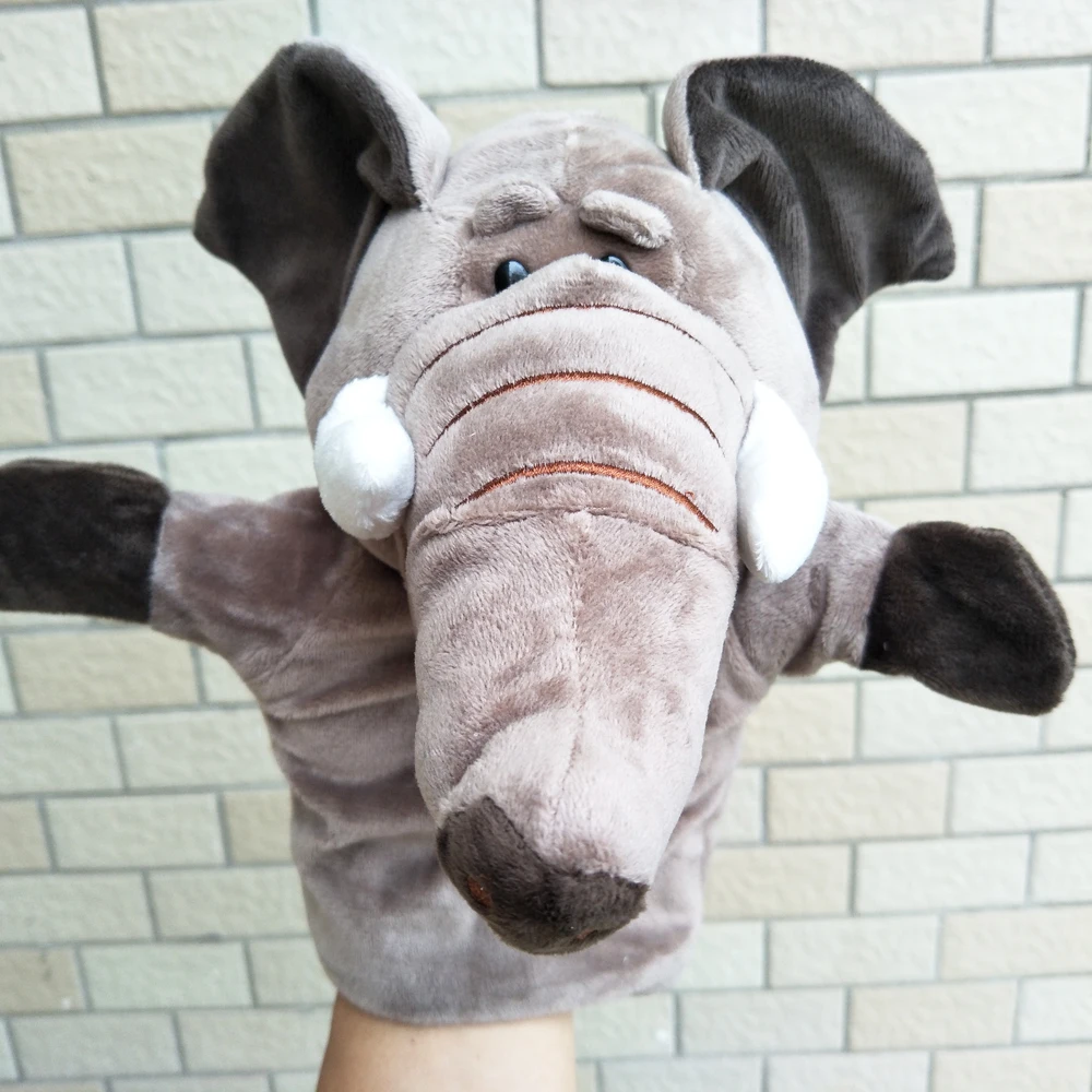 Kinder Lange Nase Grauer Elefant Baby Handpuppe Plüschtier