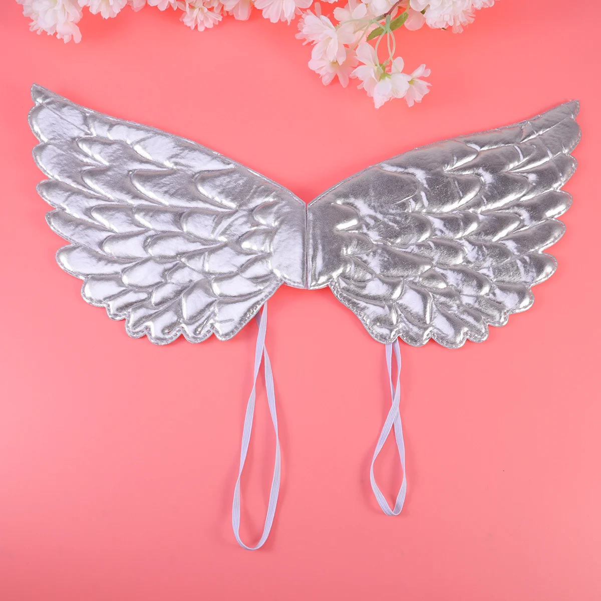 1 szt. Srebrne Skrzydła Anioła Precyzyjne Wykonanie Dziecięce Nakrycie na Ramię Dekoracja na Imprezę Unikalny Dodatek do Występów dla Dziewczynek na Urodziny Boże Narodzenie