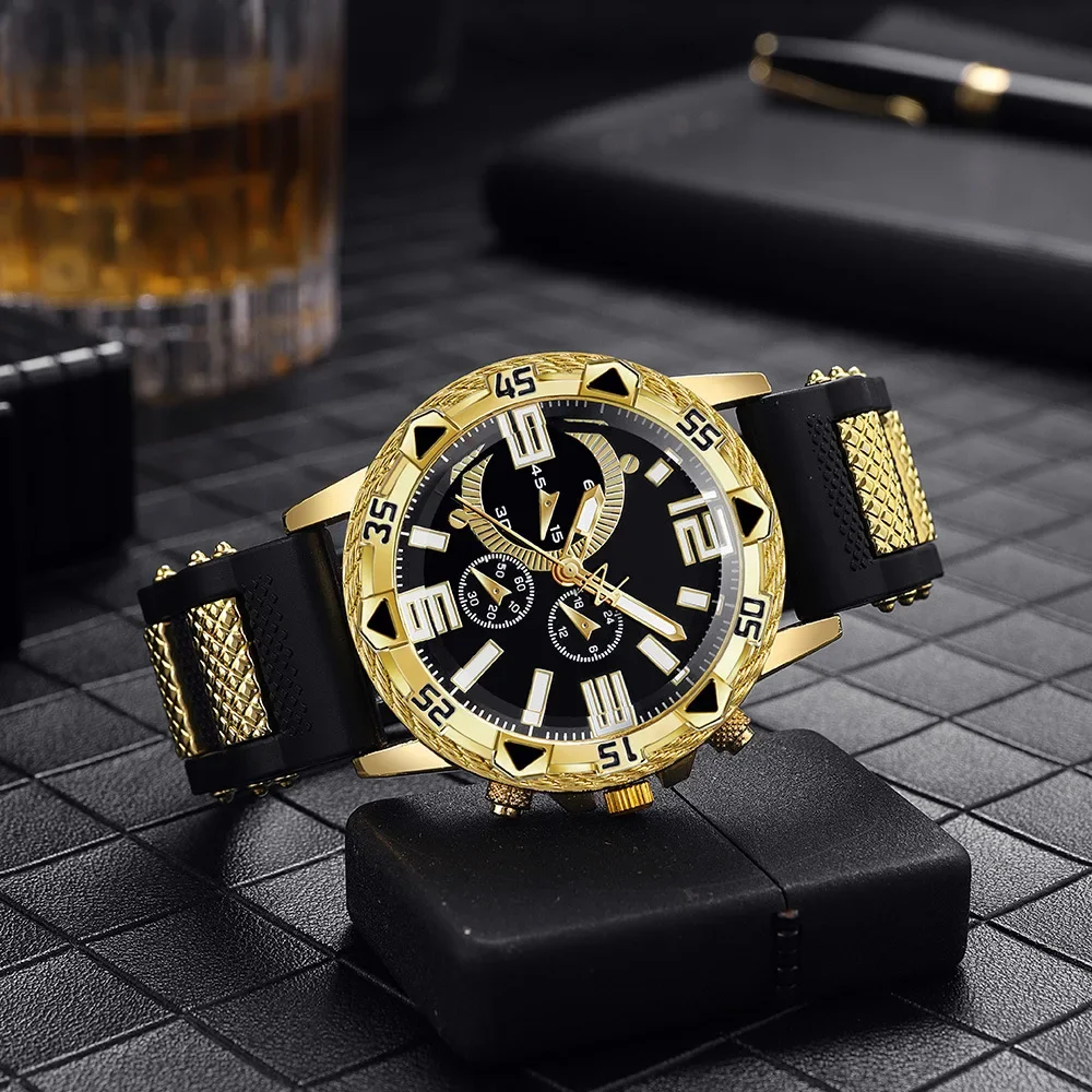 

Fashion Men Quartz Wristwatches Casual Silicone Strap Wristwatch Male Outdoor Sports Military Quartz Clock Relogio Masculino